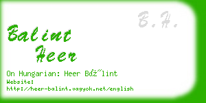 balint heer business card